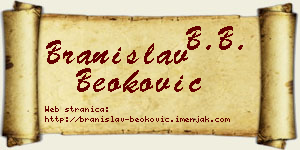 Branislav Beoković vizit kartica